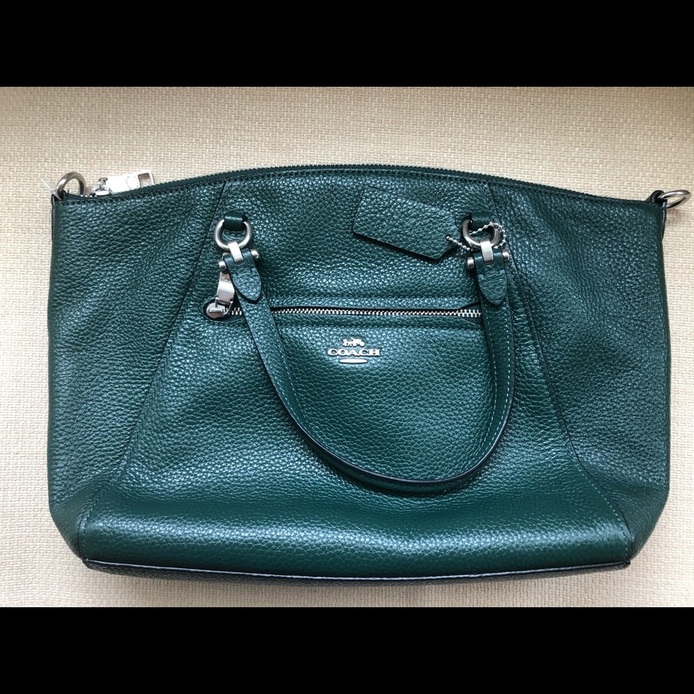 NWT- Coach Dark Ivy Pebbled Leather Prairie